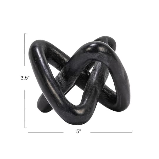 Hello Honey® 3.5" Black Modern Decorative Marble Link Knot